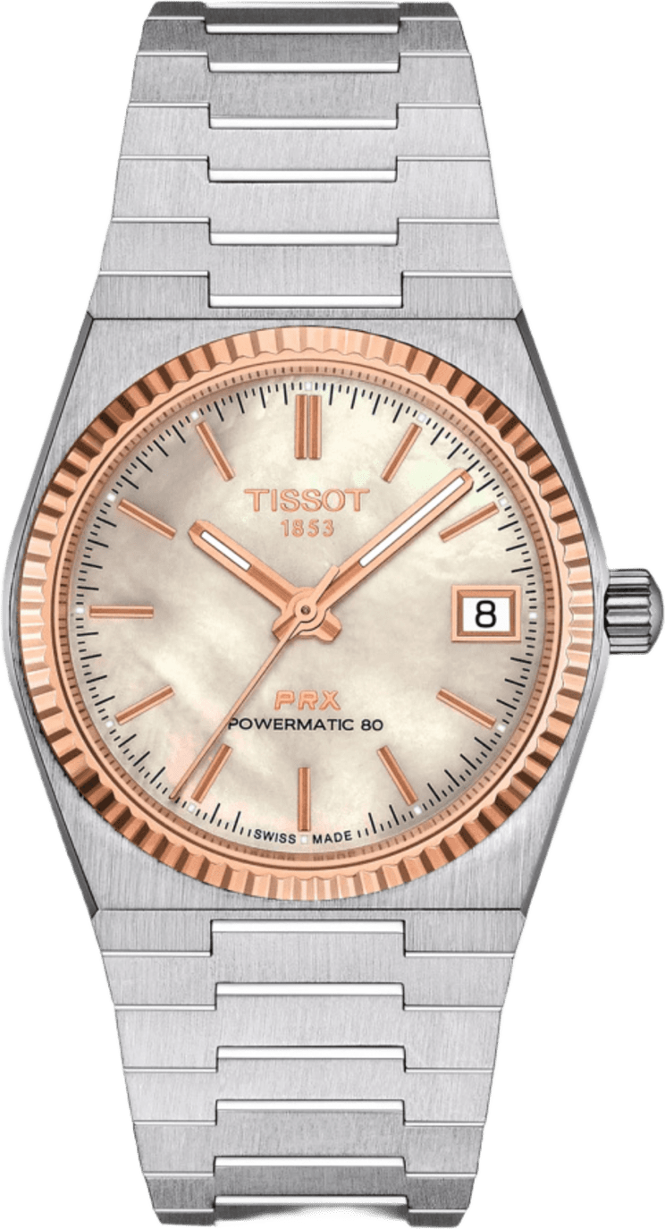 Tissot Tissot Prx Powermatic 80 35mm Steel And 18k Gold Bezel