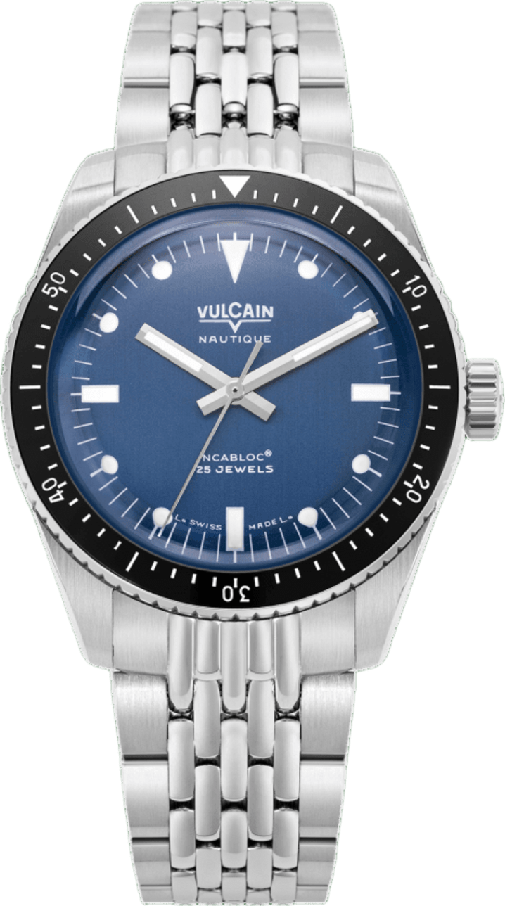 Vulcain Skindiver Nautique - Blue with White Lum