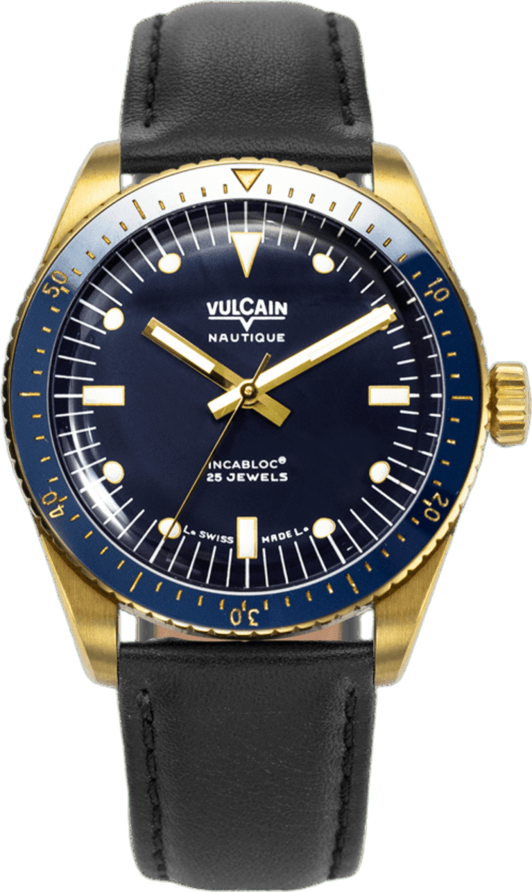 Vulcain Skindiver Nautique - Gold & Blue