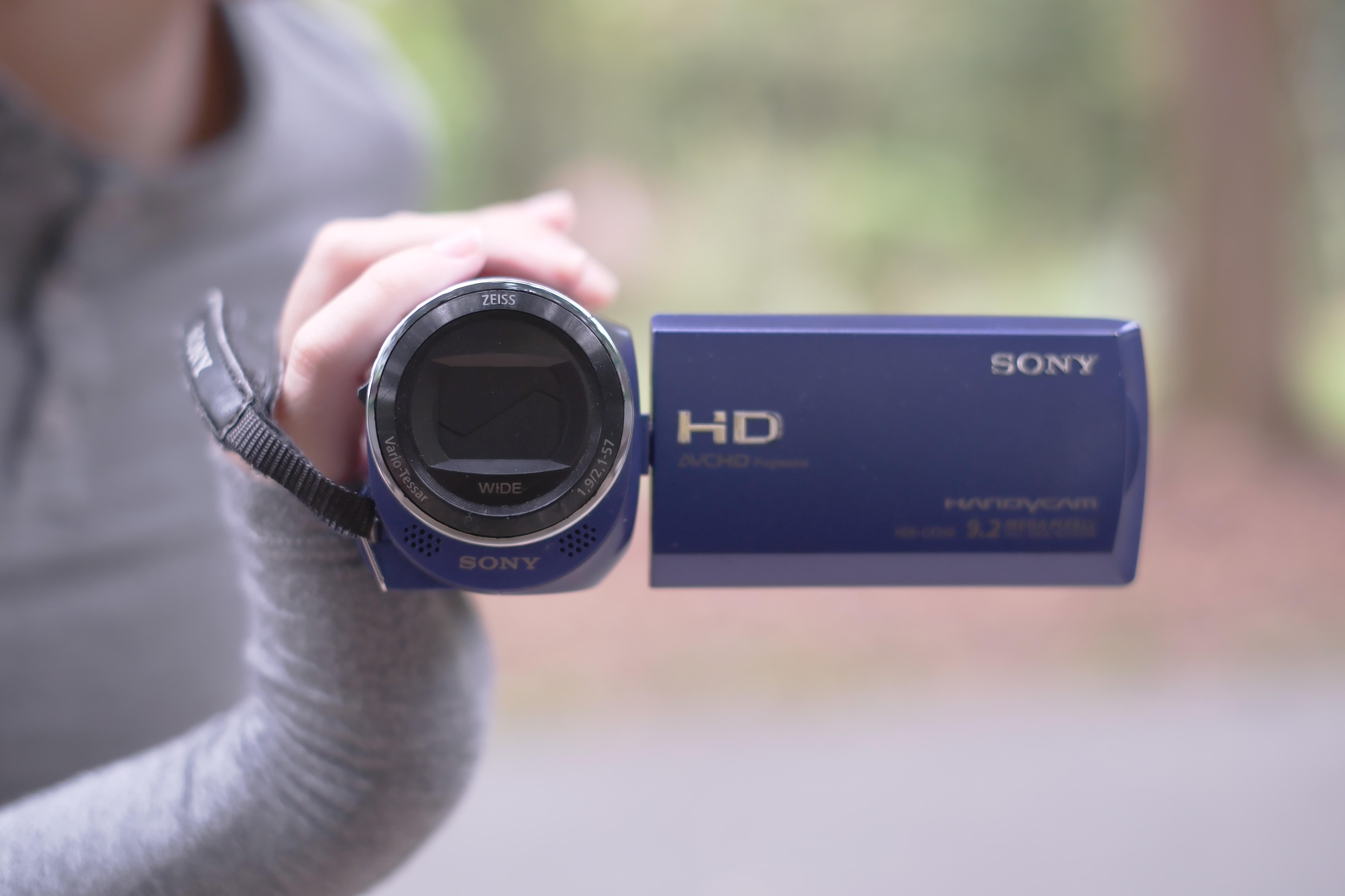 Sony HDR CX240 with articulating screen flipped open