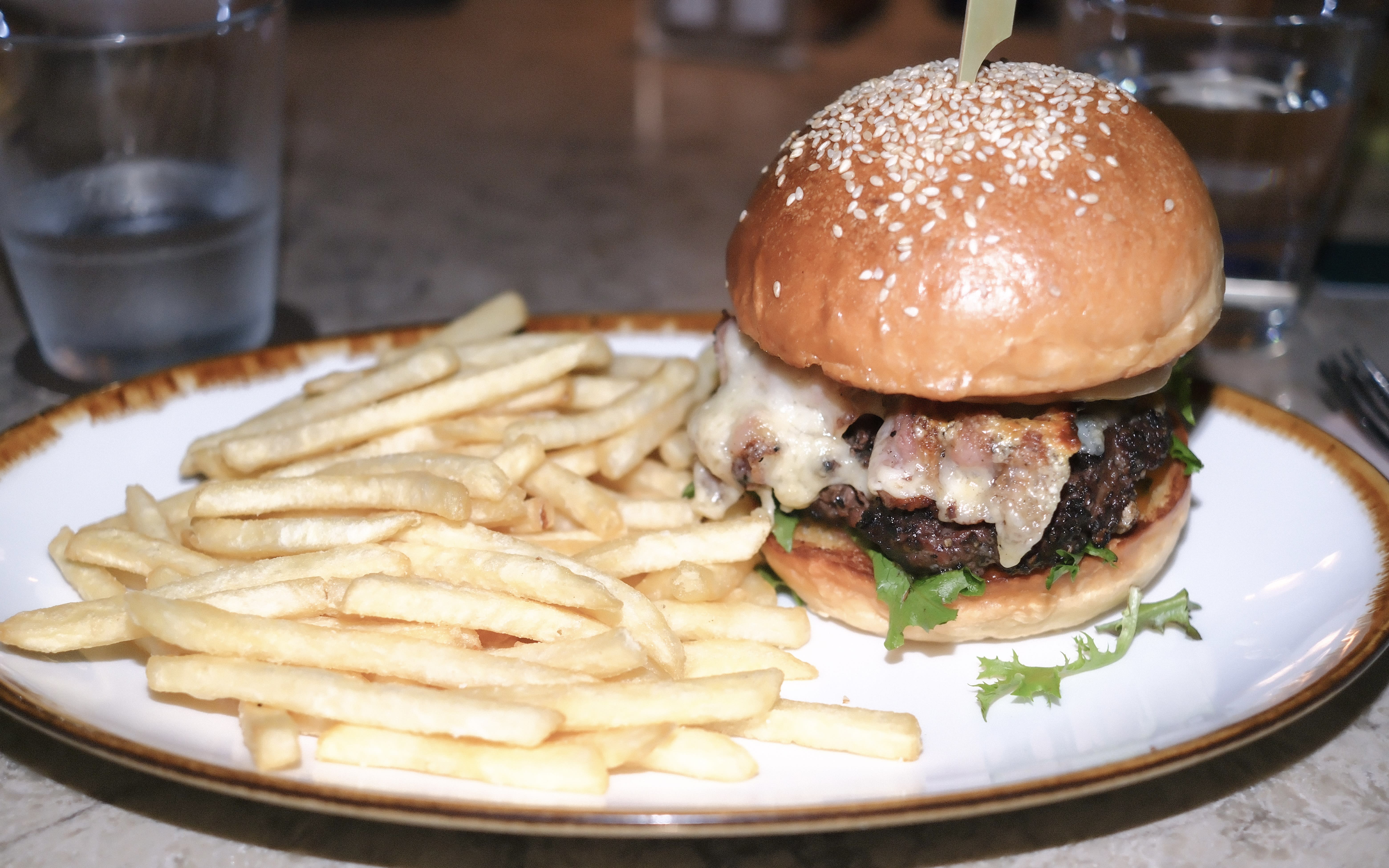 Chopped steak burger w/ fries