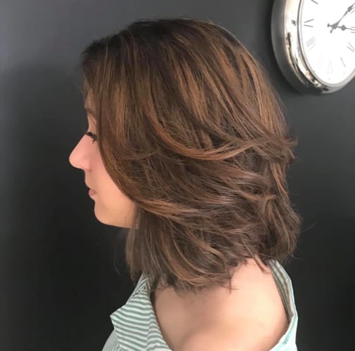 Un joli dégradé sur cheveux mi-longs