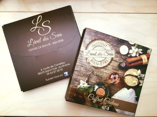 La carte visite de l'institut de beauté l'Eveil des Sens en Isère