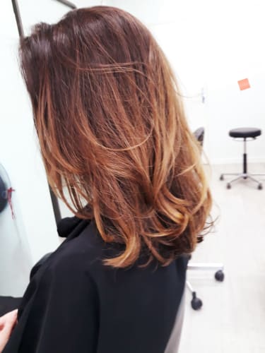 Balayage sur cheveux roux 