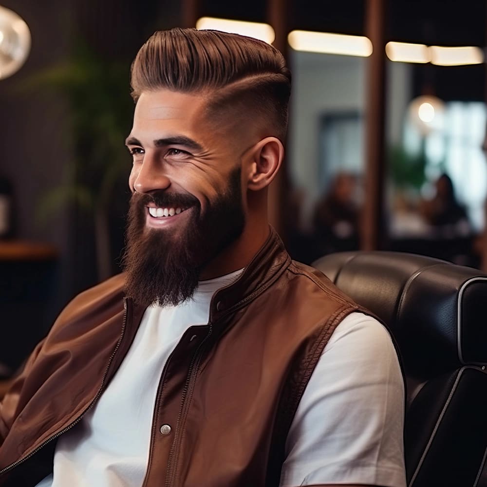 A large long-haired orange cat with a white belly.