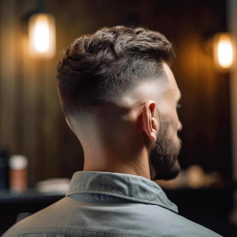 a brown French bulldog puppy laying down and looking up with a hopeful look in its eyes.