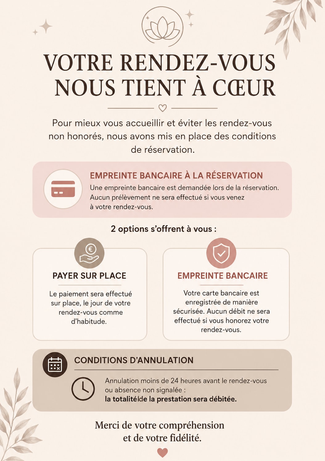 Conditions de l’institut