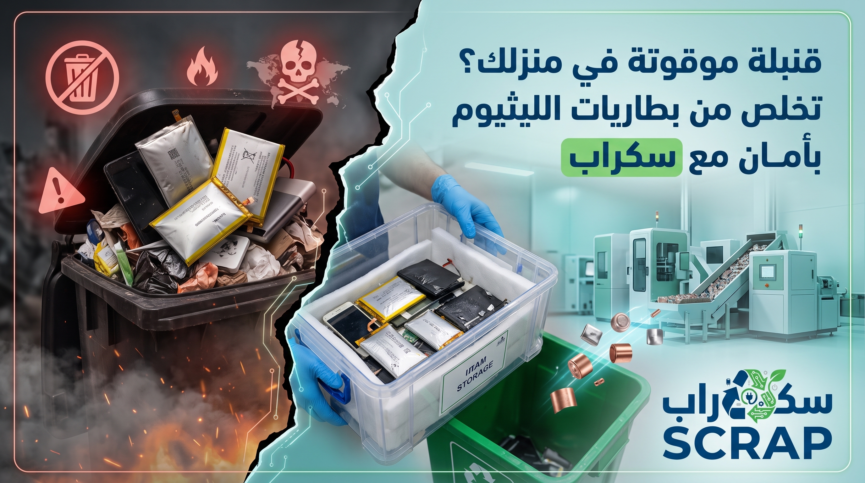 بطاريات الليثيوم والنفايات الخطرة