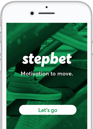 Image of StepBet app on a phone.
