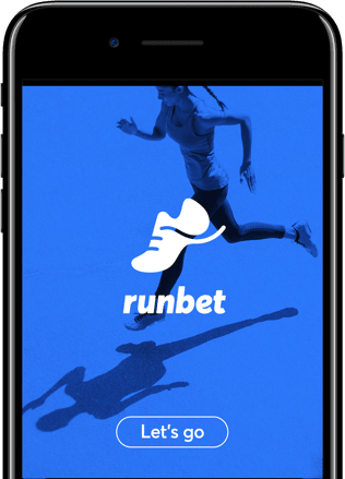 Image of RunBet app on a phone.