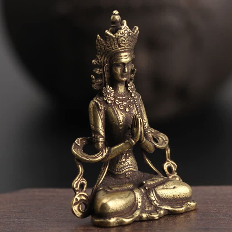 Mini estatua de adorno de Buda de cobre sólida, escultura de Buda para meditación, figuritas en miniatura, decoración para el hogar y la Oficina Mini estatua de adorno de Buda de cobre sólida, escultura de Buda para meditación, figuritas en miniatura, decoración para el hogar y la Oficina