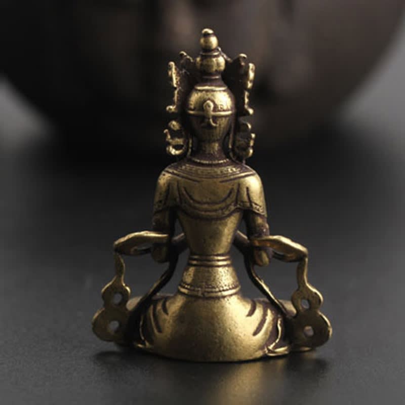 Mini estatua de adorno de Buda de cobre sólida, escultura de Buda para meditación, figuritas en miniatura, decoración para el hogar y la Oficina Mini estatua de adorno de Buda de cobre sólida, escultura de Buda para meditación, figuritas en miniatura, decoración para el hogar y la Oficina