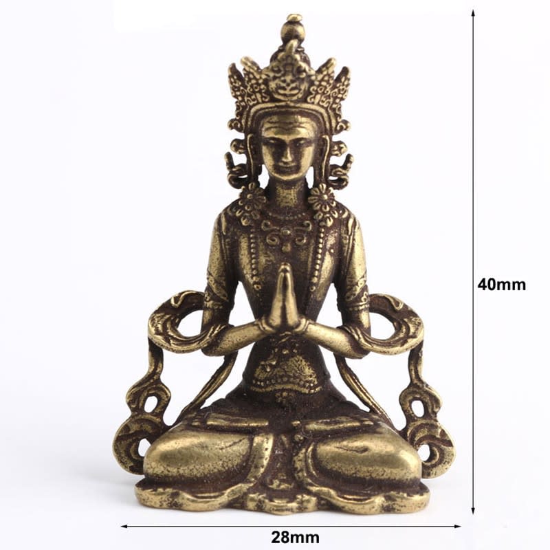 Mini estatua de adorno de Buda de cobre sólida, escultura de Buda para meditación, figuritas en miniatura, decoración para el hogar y la Oficina Mini estatua de adorno de Buda de cobre sólida, escultura de Buda para meditación, figuritas en miniatura, decoración para el hogar y la Oficina