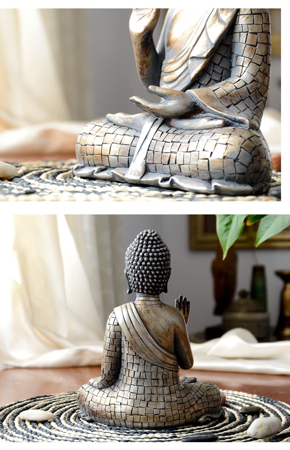 Estatua de Buda de Tailandia, escultura de estatua de Buda, decoración del hogar, ornamento de escritorio de oficina, figurita de regalo vintage, estatua de Buda de siting indio Estatua de Buda de Tailandia, escultura de estatua de Buda, decoración del hogar, ornamento de escritorio de oficina, figurita de regalo vintage, estatua de Buda de siting indio