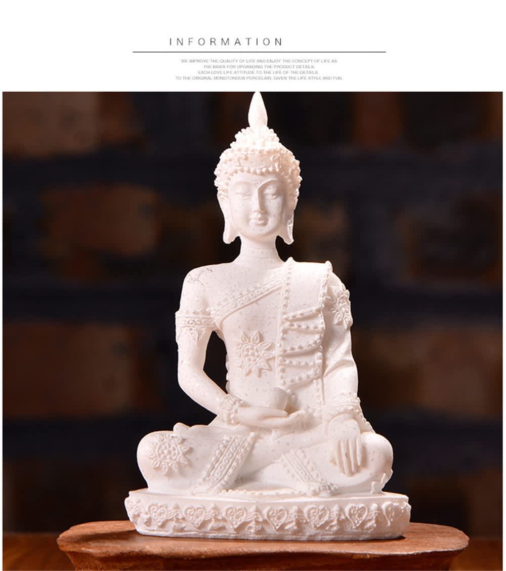 Escultura hecha a mano de Buda sentado, piedra arenisca, Bodhisattva, sala de estar, decoración del hogar, estatuas del sudeste asiático Escultura hecha a mano de Buda sentado, piedra arenisca, Bodhisattva, sala de estar, decoración del hogar, estatuas del sudeste asiático
