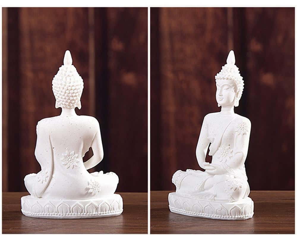 Escultura hecha a mano de Buda sentado, piedra arenisca, Bodhisattva, sala de estar, decoración del hogar, estatuas del sudeste asiático Escultura hecha a mano de Buda sentado, piedra arenisca, Bodhisattva, sala de estar, decoración del hogar, estatuas del sudeste asiático
