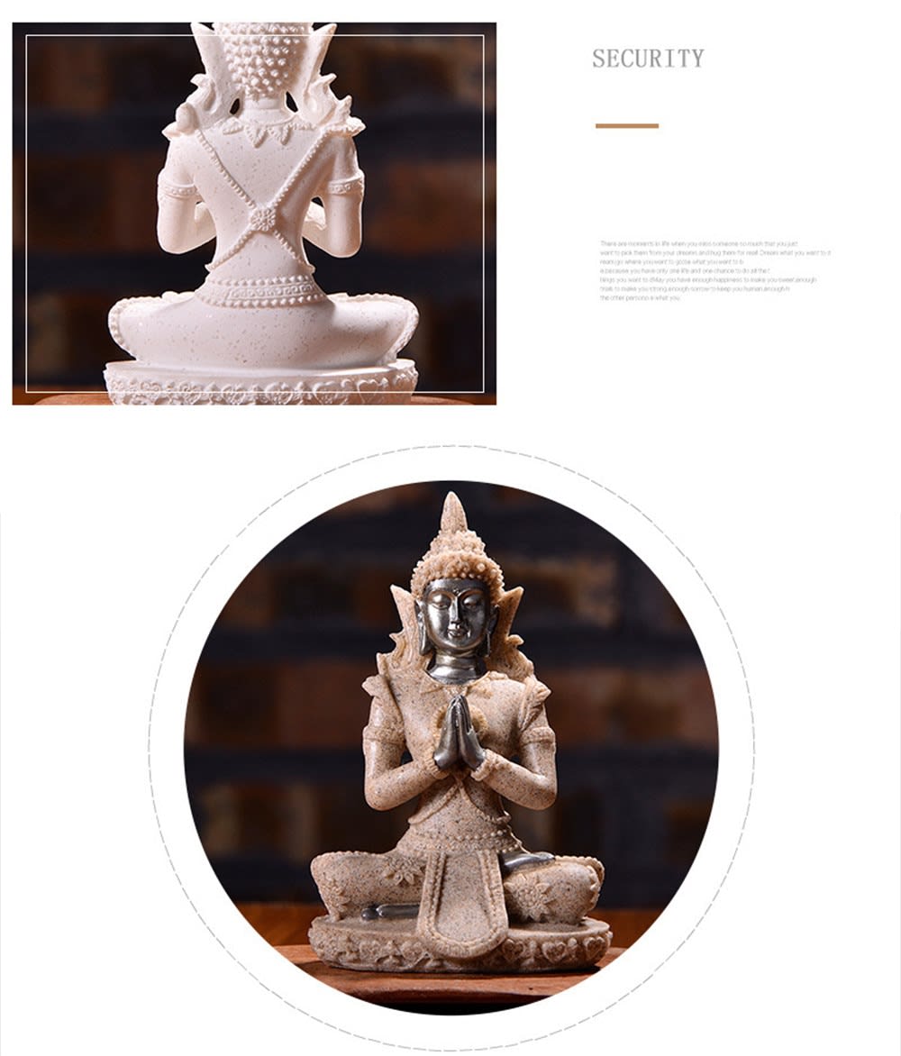 Escultura hecha a mano de Buda sentado, piedra arenisca, Bodhisattva, sala de estar, decoración del hogar, estatuas del sudeste asiático Escultura hecha a mano de Buda sentado, piedra arenisca, Bodhisattva, sala de estar, decoración del hogar, estatuas del sudeste asiático
