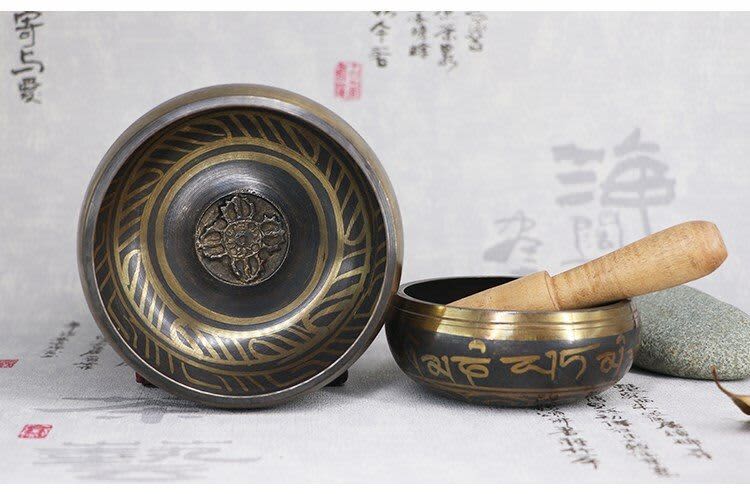 Juego de cuencos para cantar tibetanos, cuenco de sonido para meditación hecho a mano en Nepalí para curación y atención Juego de cuencos para cantar tibetanos, cuenco de sonido para meditación hecho a mano en Nepalí para curación y atención