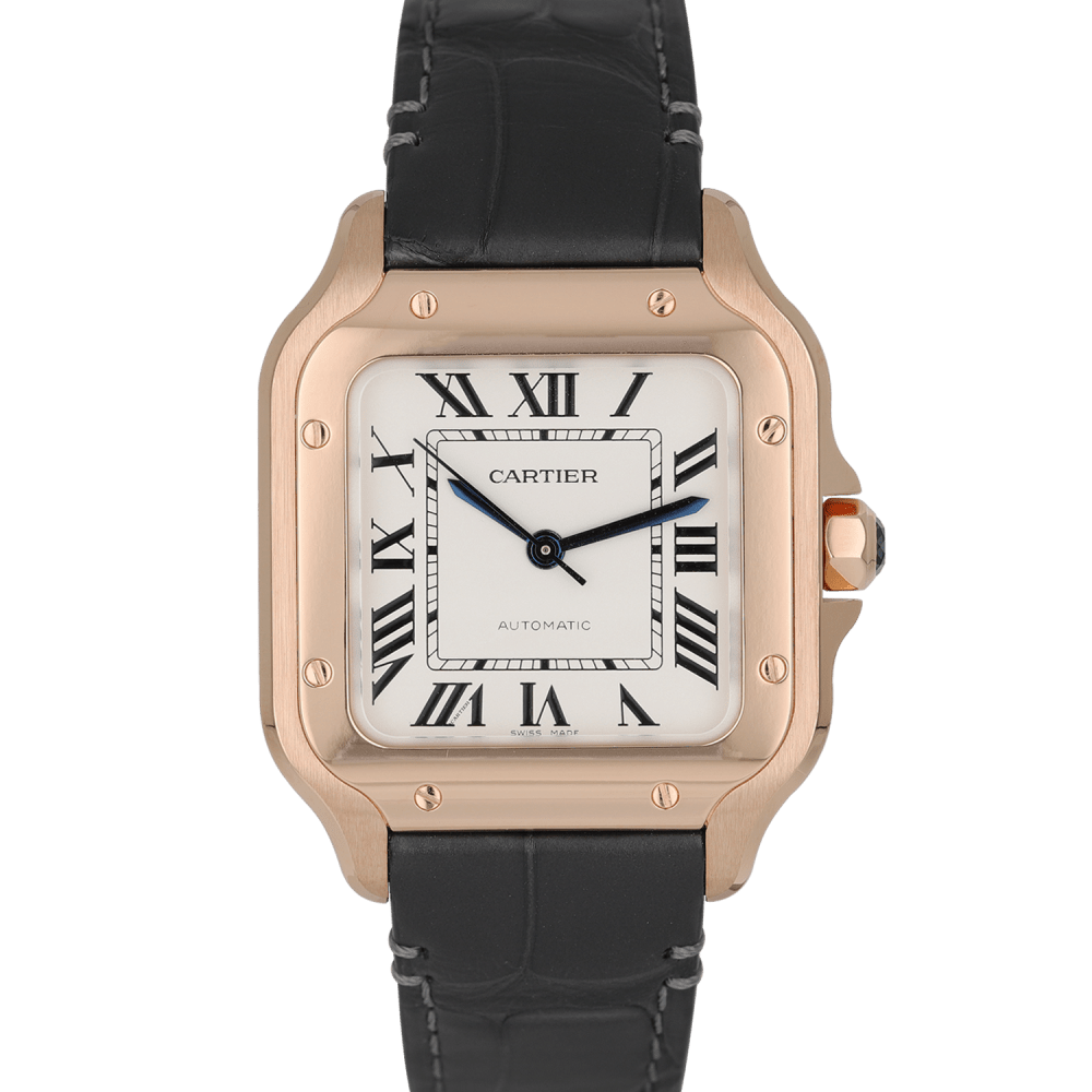 Cartier Santos de Cartier ベルト　カルティエ CRL5000599 - タンク ベルト - ブラック カウハイド、パラジウム