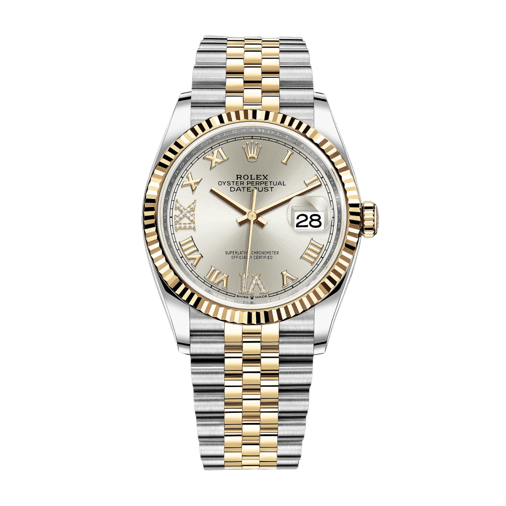 Rolex Datejust Yellow Gold & Steel Silver Dial 36mm 126233-0031