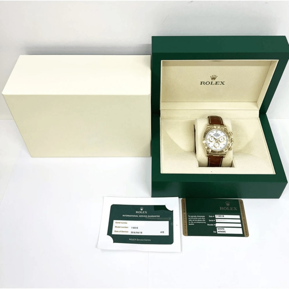 Rolex Daytona Yellow Gold White Dial 40mm 116518 Leather - Make an