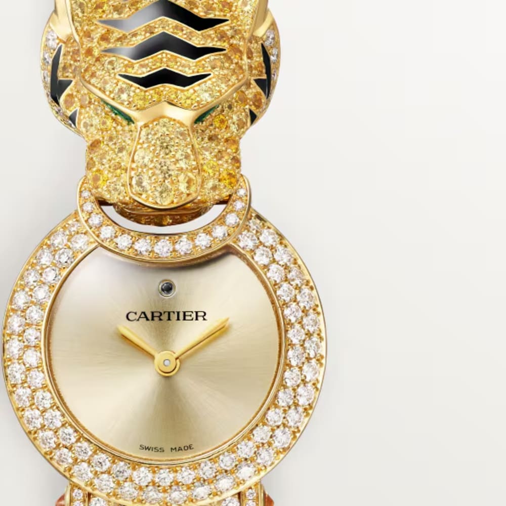 Cartier Animalière Yellow Gold Gem-Set Champagne Dial 23mm