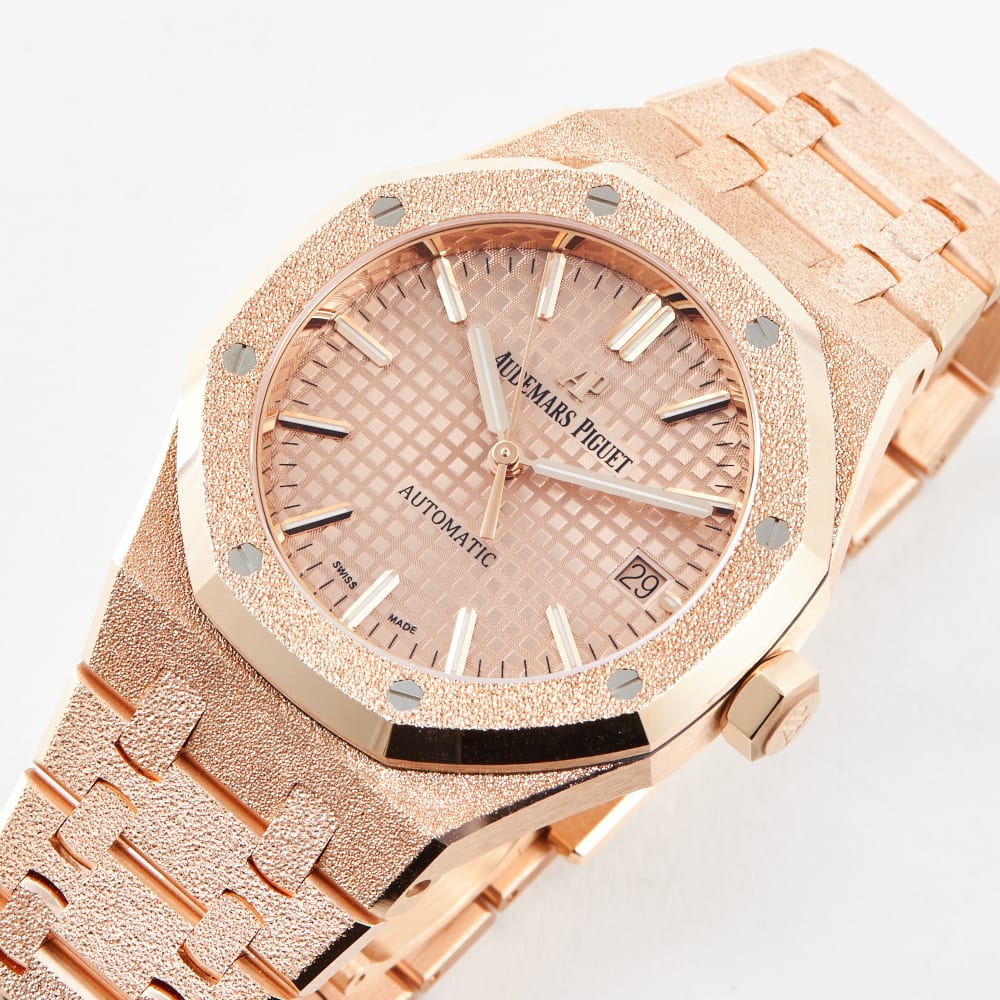 Audemars Piguet Royal Oak Selfwinding Frosted Rose Gold Pink Dial