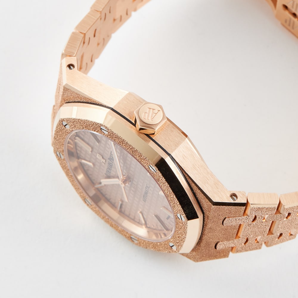 Audemars Piguet Royal Oak Selfwinding Frosted Rose Gold Pink Dial