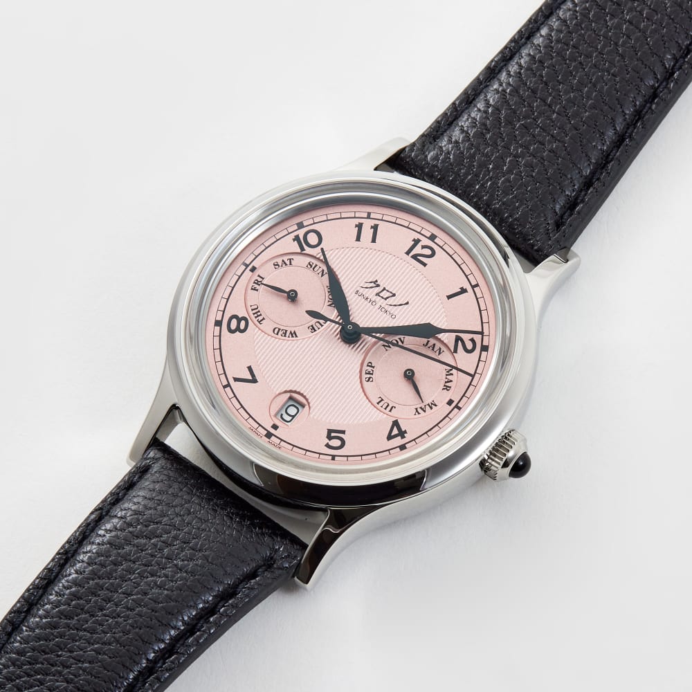 Kurono Tokyo Grand Jubilee Calendar Steel Pink Dial 38mm Grand