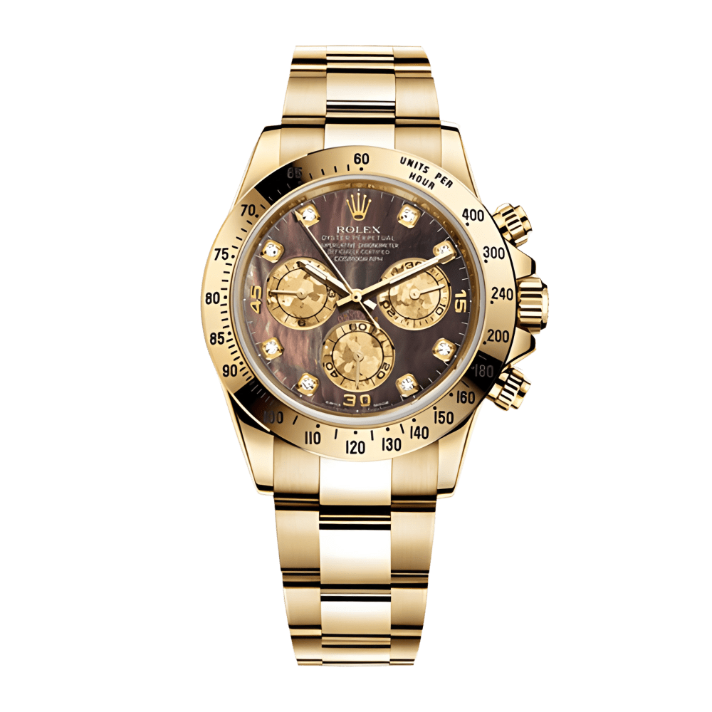 Rolex Daytona Yellow Gold Black Mother of Pearl Dial 40mm 116528