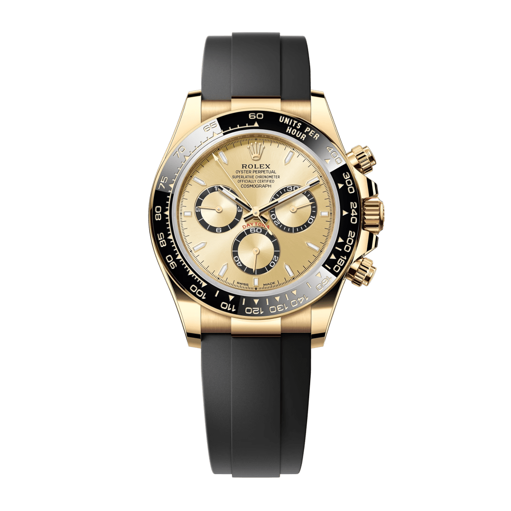 Rolex Daytona Yellow Gold Oysteflex Champagne Dial 40mm 126518LN