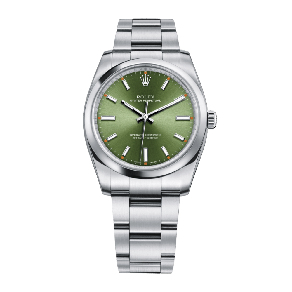 Rolex Oyster Perpetual Steel Green Dial 34mm 114200-0021 - Make an