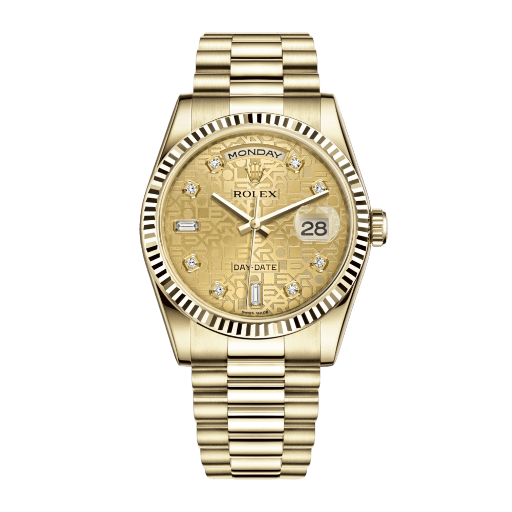 Rolex Day-Date 36 Yellow Gold Champagne Computer Dial 36mm 118238