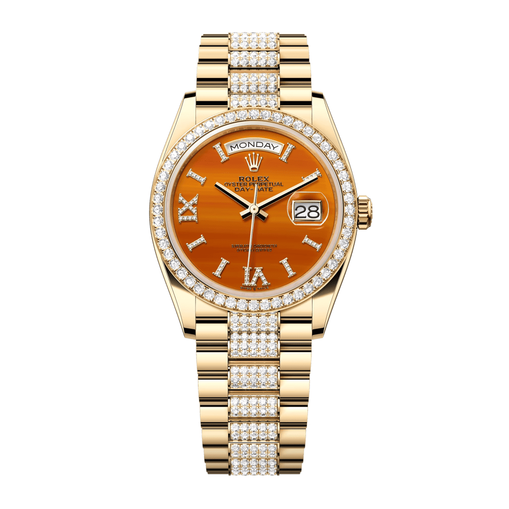 Rolex Day-Date 36 Yellow Gold Orange Dial 36mm 128348RBR-0050