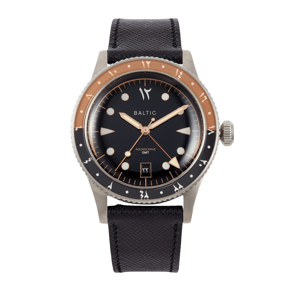 Baltic Aquascape GMT Orange Steel Black Dial 39mm Aquascaphe GMT