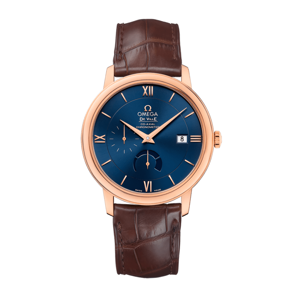 Omega De Ville Prestige Power Reserve Rose Gold Blue Dial 39mm