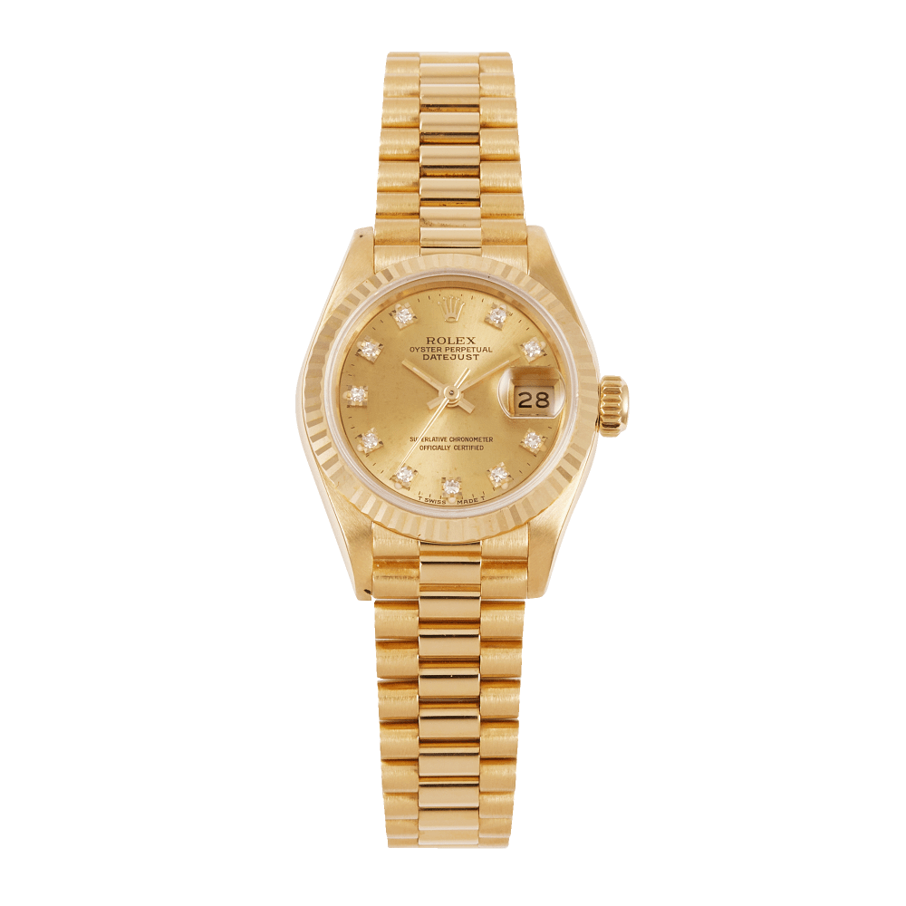 ロレックス　純正コマ　デイトジャスト　イエローゴールド　69178 レディース Rolex Vintage Lady-Datejust Yellow Gold Champagne Dial 28mm 69178
