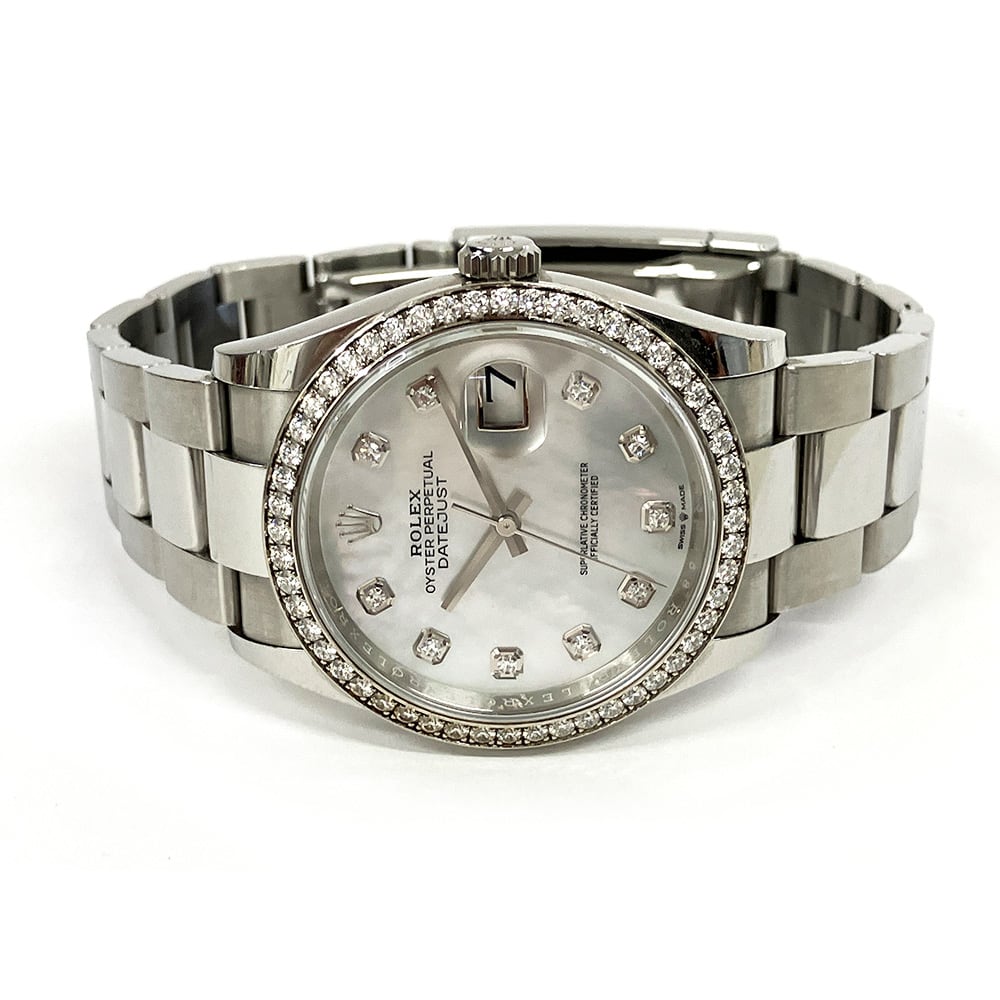 Rolex Datejust Steel Diamond Mother of Pearl Dial 36mm 126284RBR