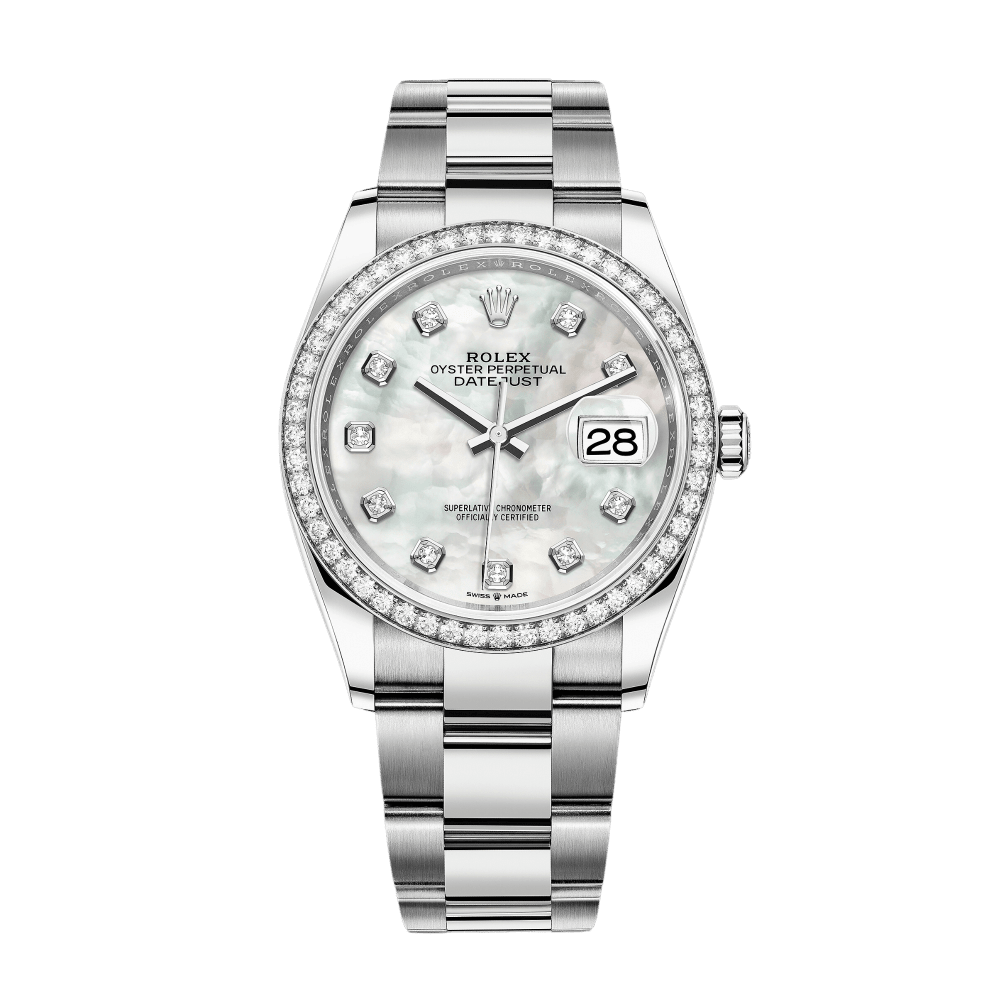Rolex Datejust Steel Diamond Mother of Pearl Dial 36mm 126284RBR