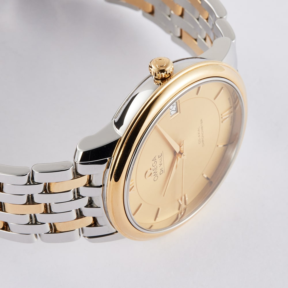 Omega De Ville Prestige Yellow Gold & Steel Champagne Dial 36mm