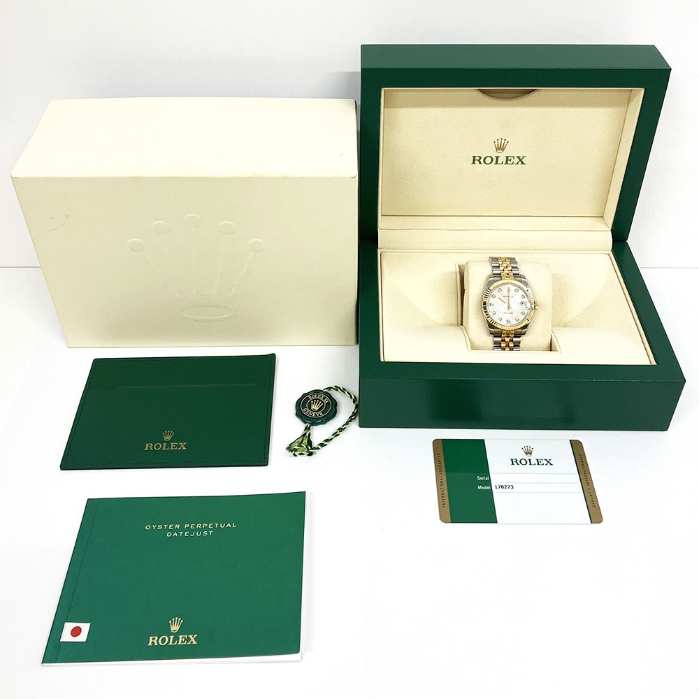ROLEXロレックス OYSTER 付属品セット　コマ付き　箱のみ　本体無し Rolex Datejust Yellow Gold & Steel Silver Computer Dial 31mm