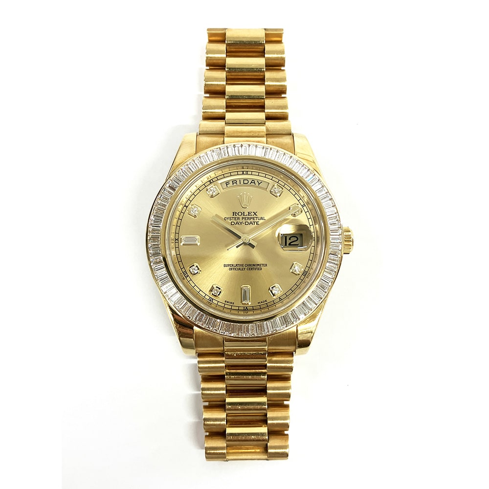 Rolex Day-Date Yellow Gold Diamond Champagne Dial 41mm 218398BR