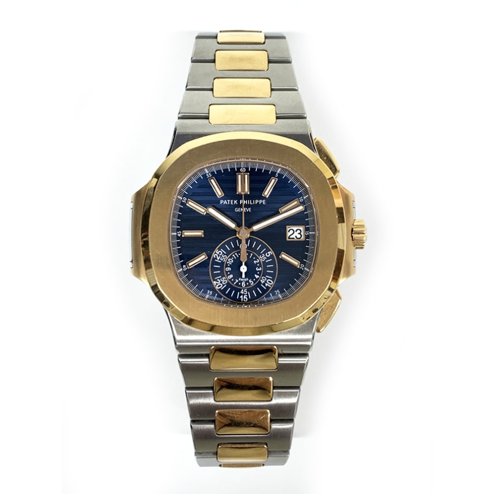 Patek Philippe Nautilus Chronograph Rose Gold & Steel Blue Dial
