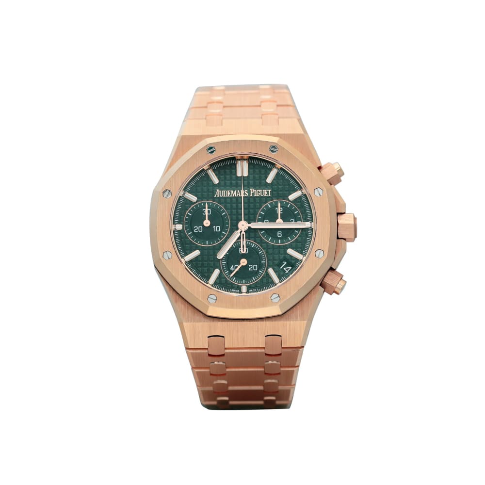 Audemars Piguet Royal Oak Chronograph Rose Gold Green Dial 41mm