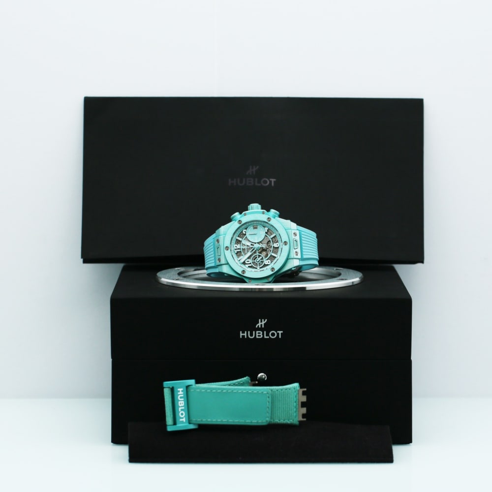 Hublot Big Bang Unico Summer Turquoise Aluminum Skeleton Dial 42mm