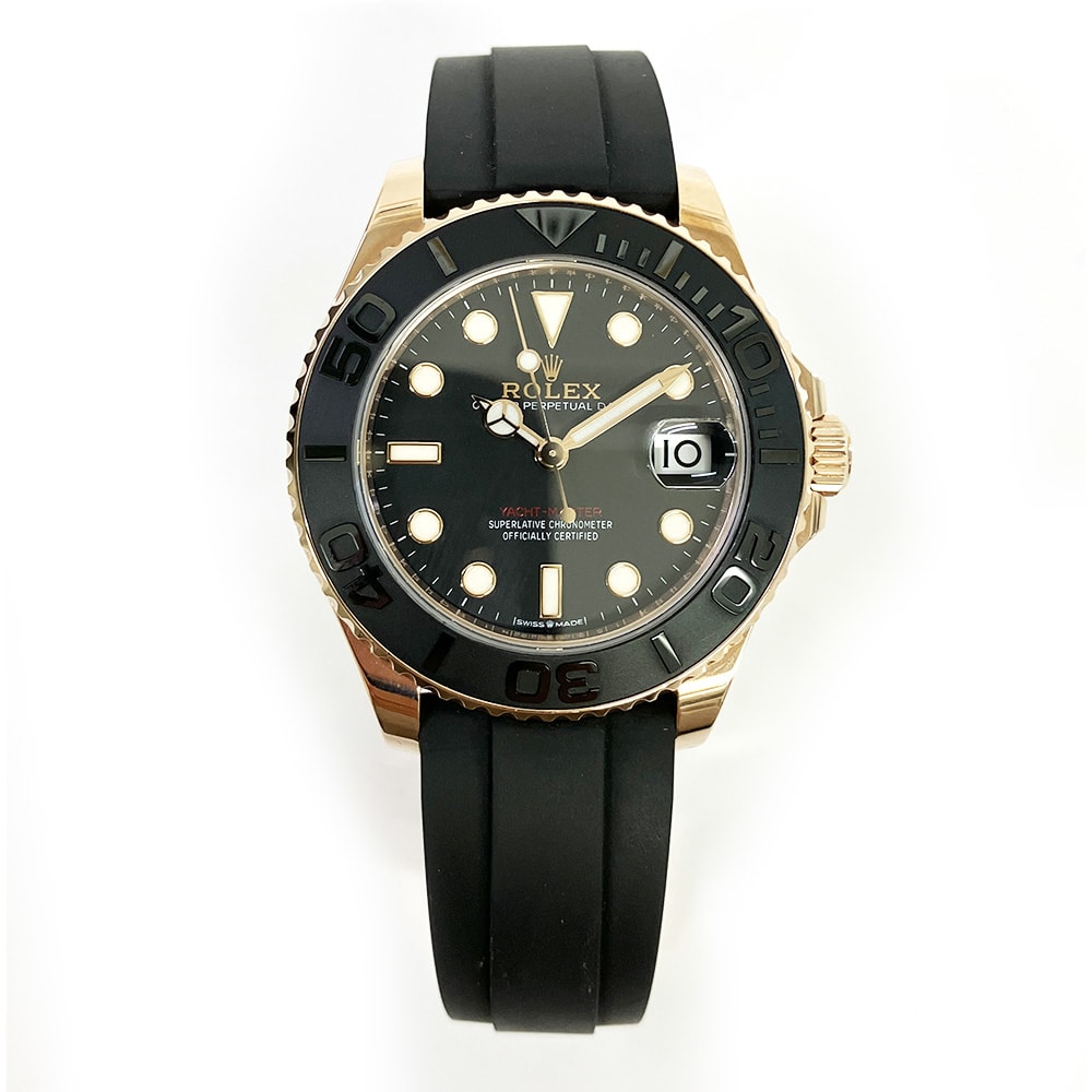 Rolex Yacht-Master Rose Gold Oysterflex Black Dial 37mm 268655