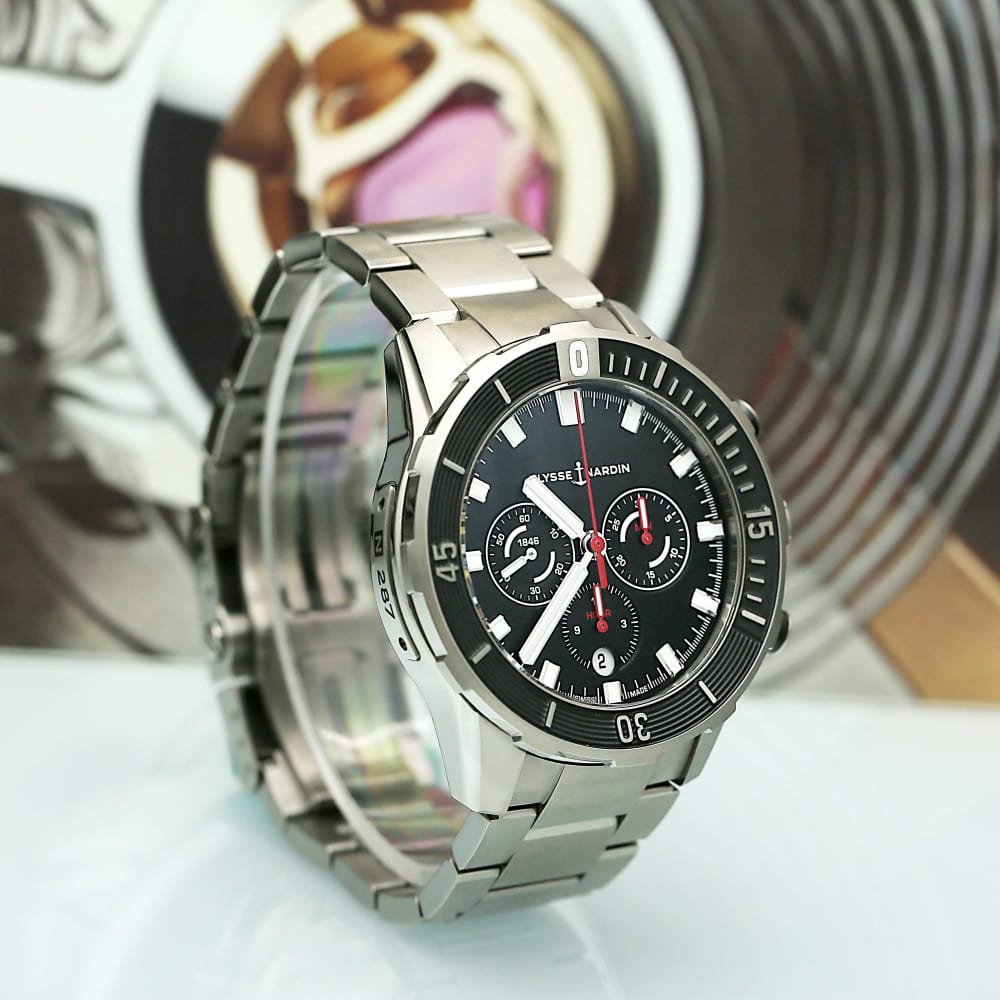 Ulysse Nardin Diver Chronograph Titanium Black Dial 44mm 1503-170