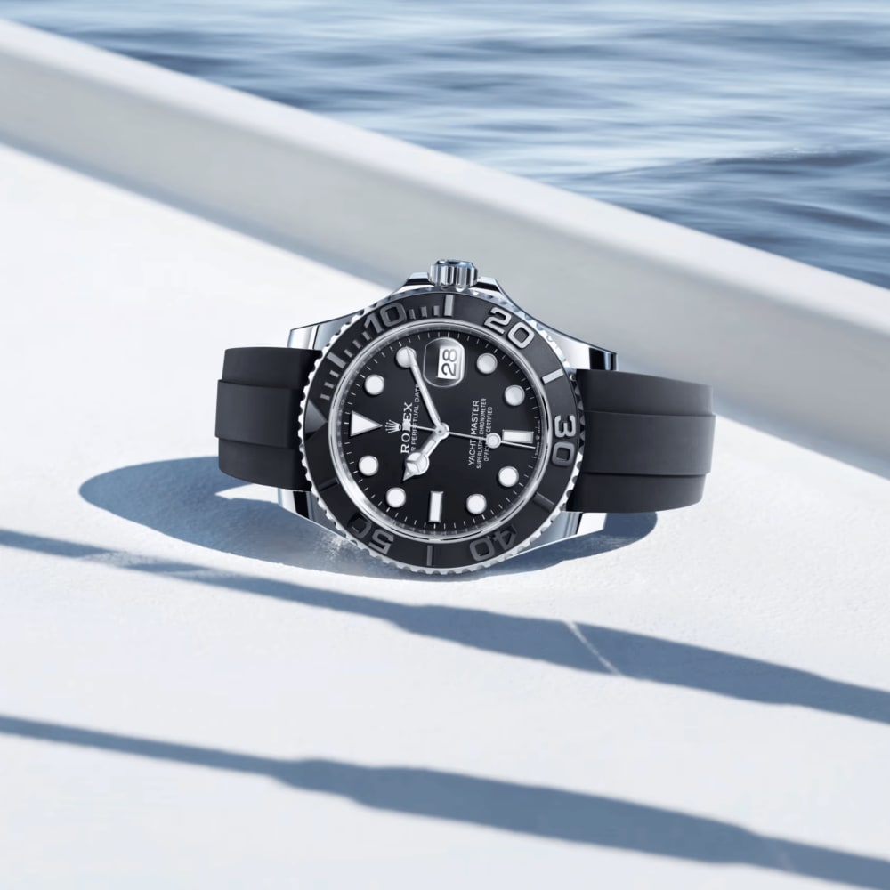 Rolex Yacht-Master White Gold Oysterflex Black Dial 42mm