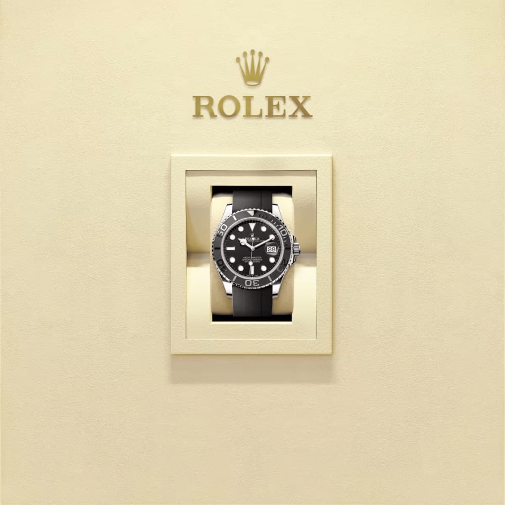 Rolex Yacht-Master White Gold Oysterflex Black Dial 42mm