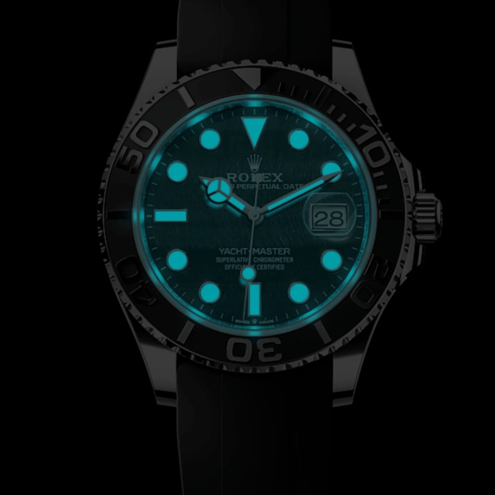 Rolex Yacht-Master Falcon's Eye White Gold Oysterflex Blue Dial